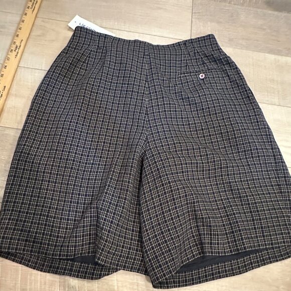 LIZ CLAIBORNE WOMENS SIZE 16 PRE A PORTER SHORTS BLACK PLAID NEW - Picture 9 of 9